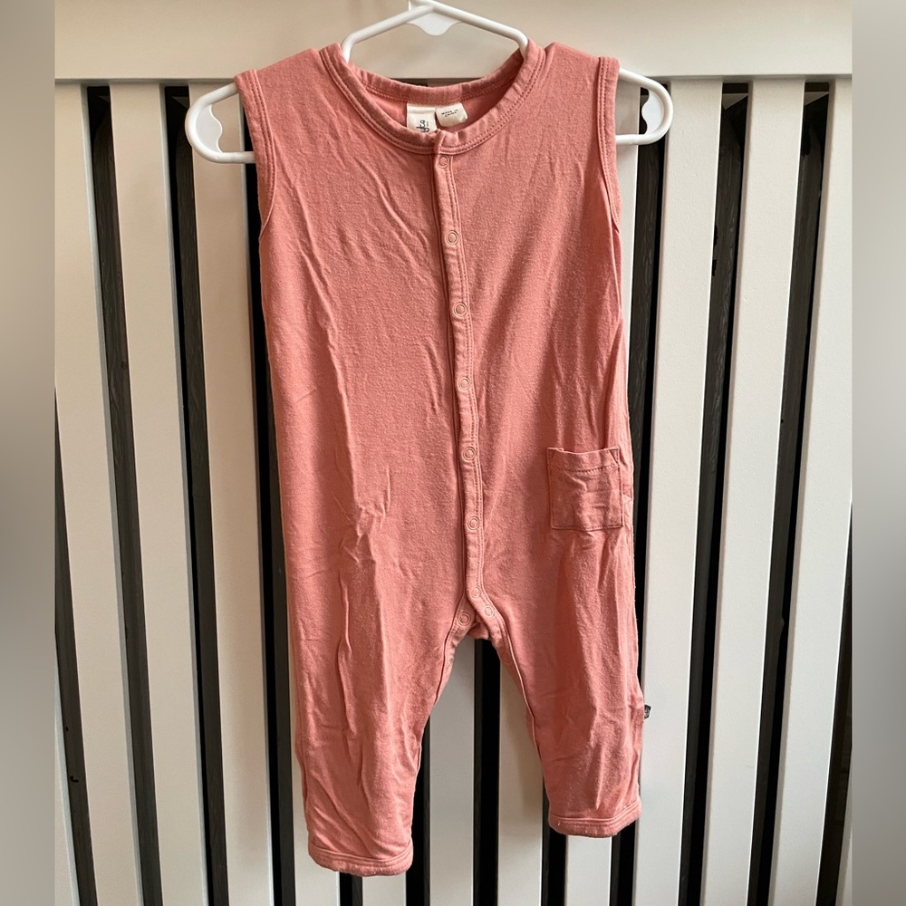 Kyte Baby Sleeveless Romper in Terra Cotta